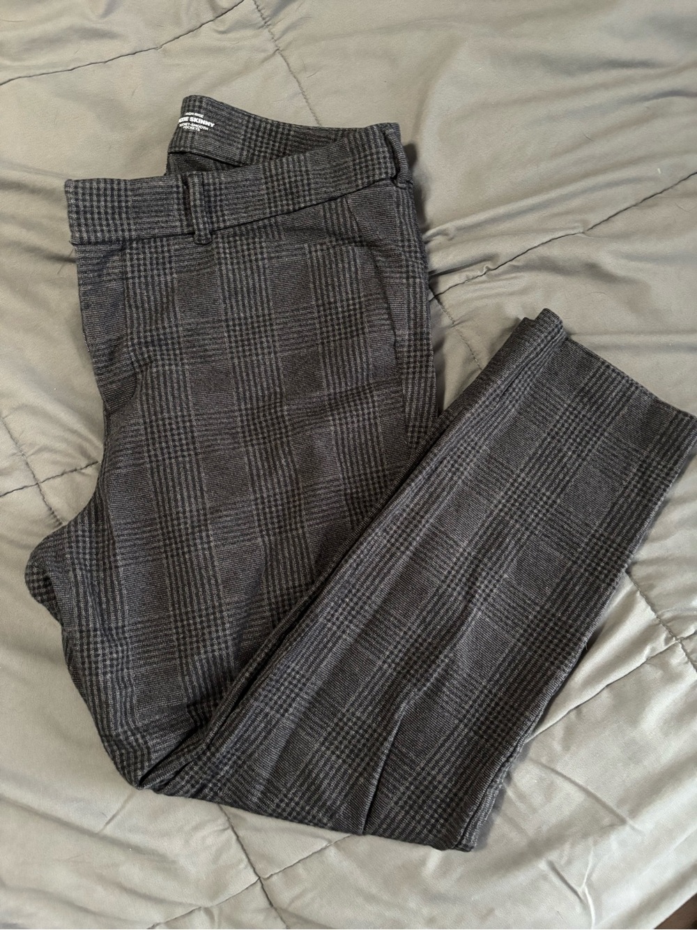Old Navy High Rise Pixie Skinny Charcoal Plaid Dress Pants size 14